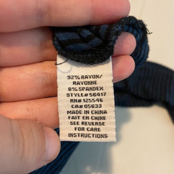 Habitat Women L Striped Top Blue Dolman Sleeve Stretch Shirt Casual Pullover - Picture 6 of 10